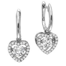 Hot Sales 925 Sterling Silver Dangle Earrings Dancing Diamond Jewelry